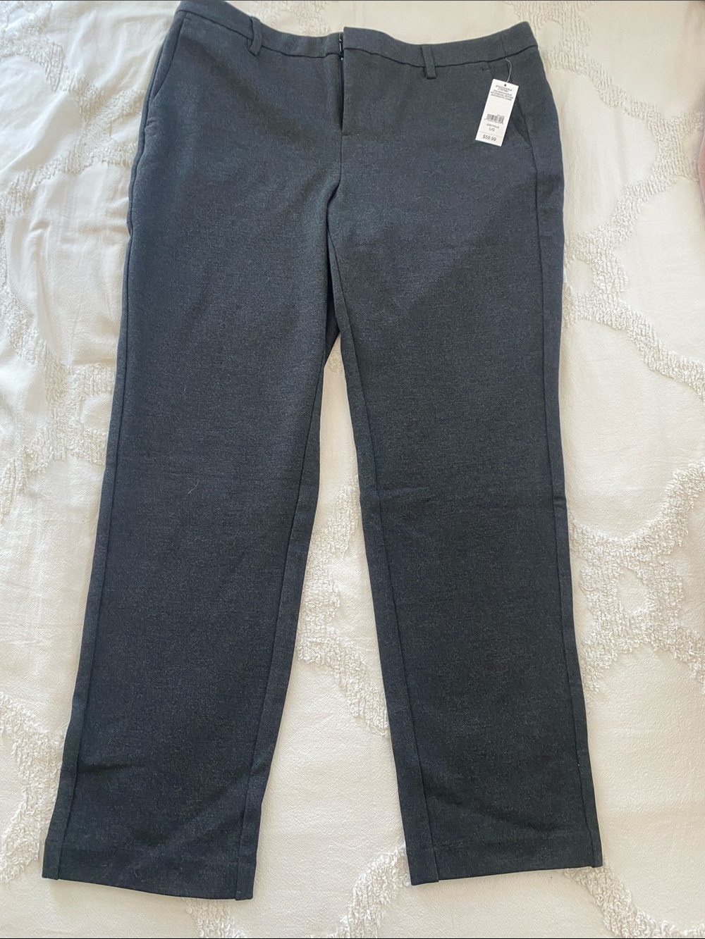 Lord & Taylor Women's Dark Gray Straight-Leg Dress Pants